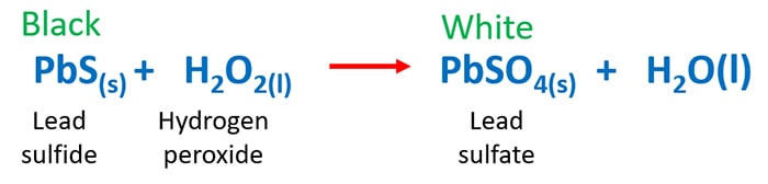 PbS+H2O2=PbSO4+H2O - lead sulfide and hydrogen peroxide reaction